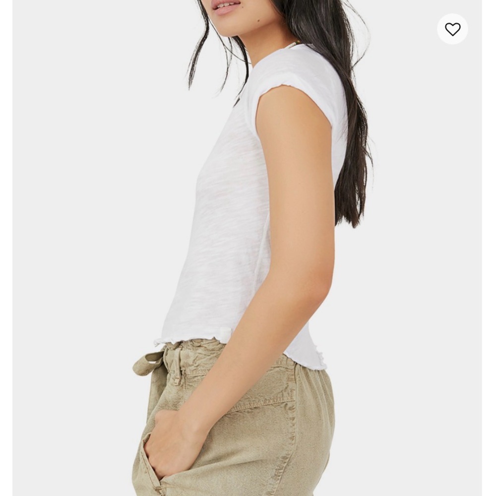 NWT Free People Be My Baby Tee in White Size Large - Picture 3 of 4